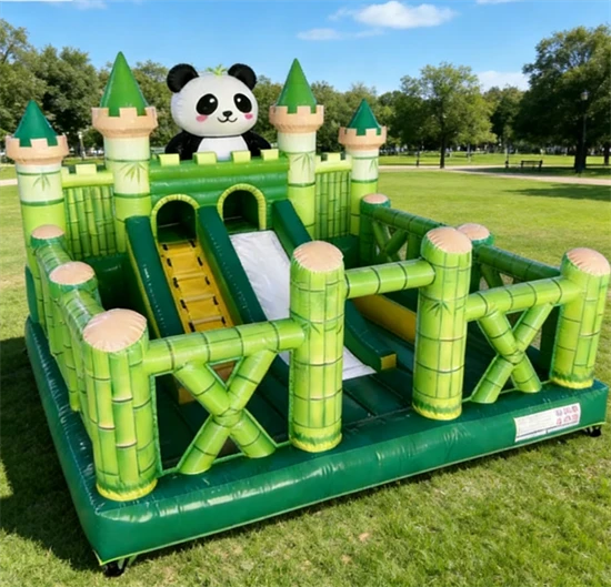 Giant Panda Inflatable Fun Playground With Slide suppliers